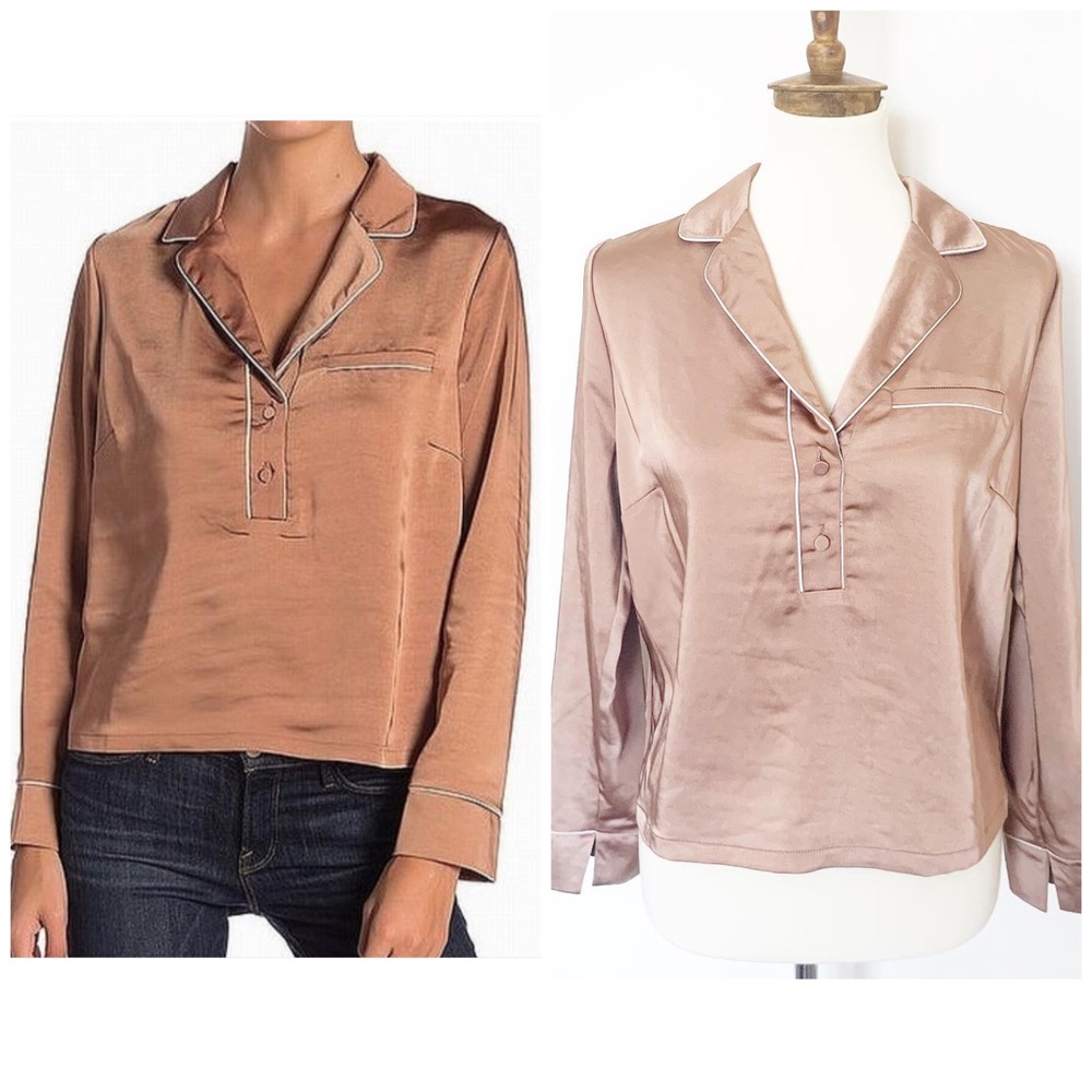 Code x Mode Brown Collared Boyfriend Shirt
